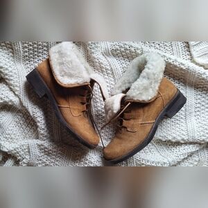 Eddie Bauer Brown Shearling-Lined Winter Boots Womens Size 9